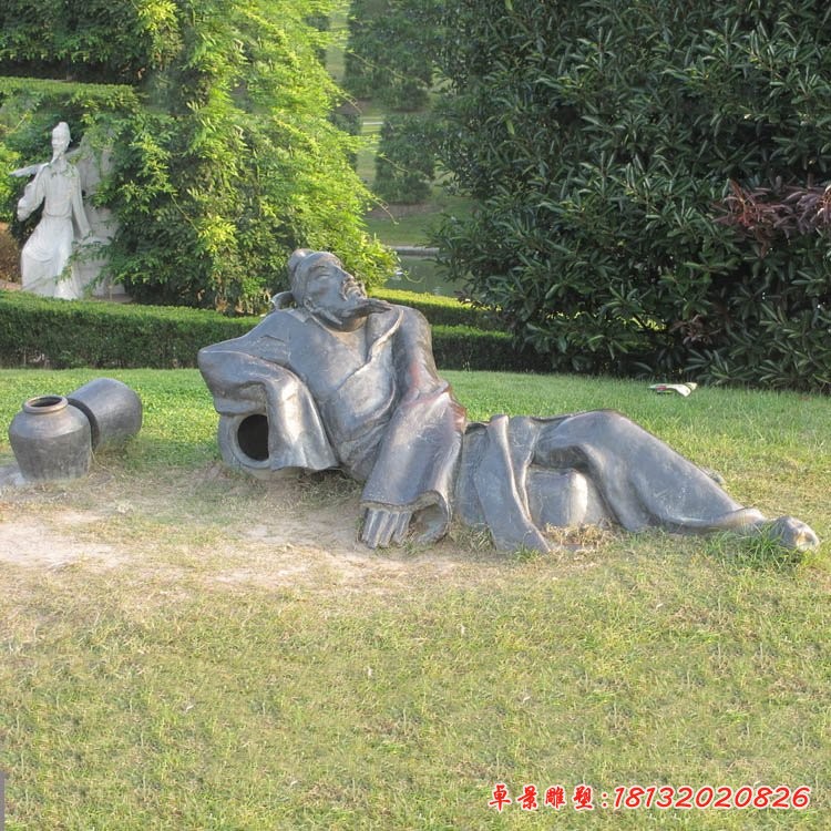 古代名人詩(shī)人李白銅雕