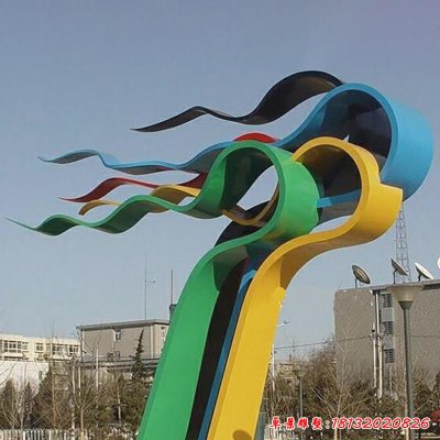 不銹鋼彩帶抽象雕塑