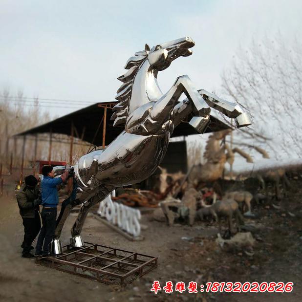 不銹鋼廣場(chǎng)動(dòng)物馬雕塑2