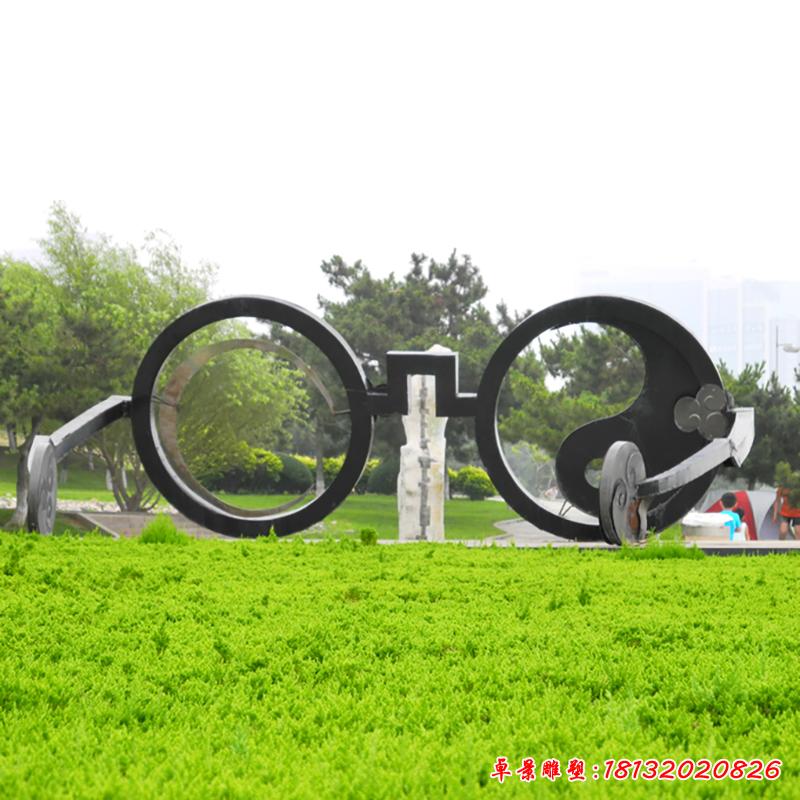 不銹鋼眼鏡雕塑,公園景觀雕塑