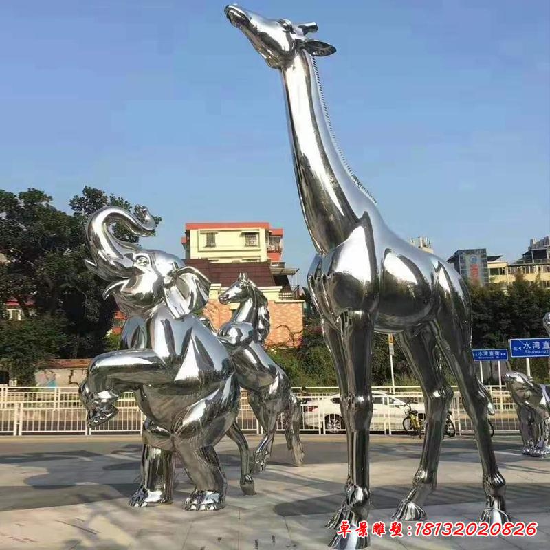 不銹鋼動(dòng)物鹿城市雕塑)