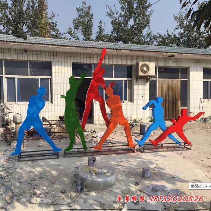 不銹鋼抽象運(yùn)動(dòng)剪影人物雕塑