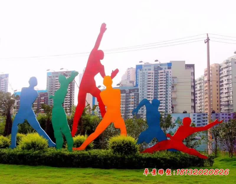 不銹鋼抽象運(yùn)動(dòng)剪影人物雕塑