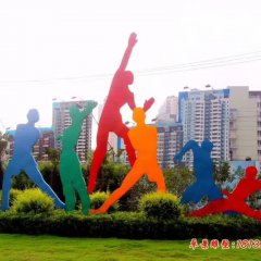 不銹鋼抽象剪影運(yùn)動人物雕塑