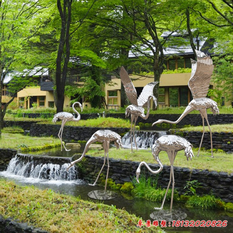 火烈鳥(niǎo)不銹鋼雕塑 (3)