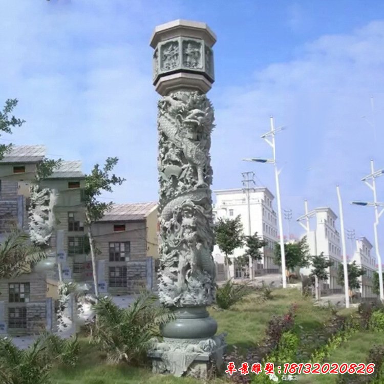景觀石雕龍柱 十二生肖祥云龍紋柱廠家直銷(xiāo)石雕文化柱 大理石龍柱5011