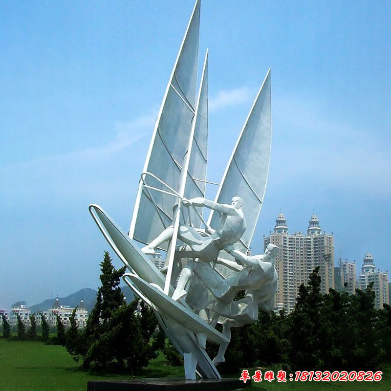 不銹鋼帆船比賽雕塑,公園不銹鋼雕塑