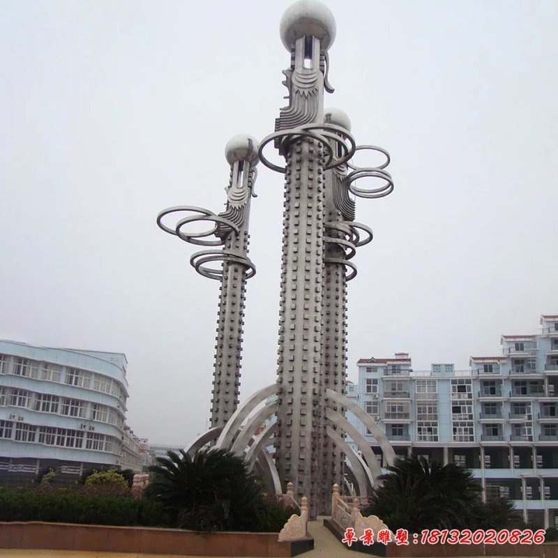 不銹鋼龍柱,廣場(chǎng)不銹鋼雕塑