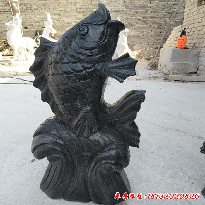 大理石鯉魚(yú)噴泉雕塑 (2)