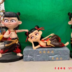 玻璃鋼卡通動(dòng)畫(huà)哪吒雕塑