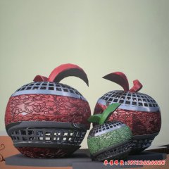 蘋(píng)果抽象雕塑 景觀(guān)不銹鋼雕塑