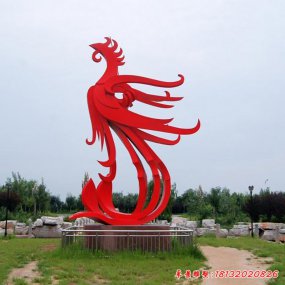 不銹鋼鳳凰雕塑 動物雕塑