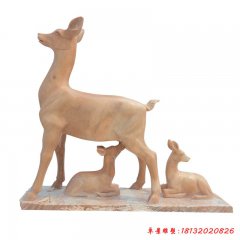石雕鹿動物雕塑