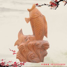 公園噴水魚(yú)雕塑