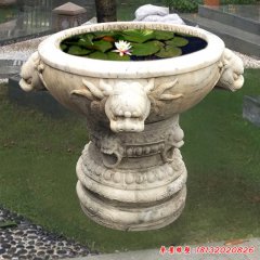 石雕魚(yú)缸雕塑